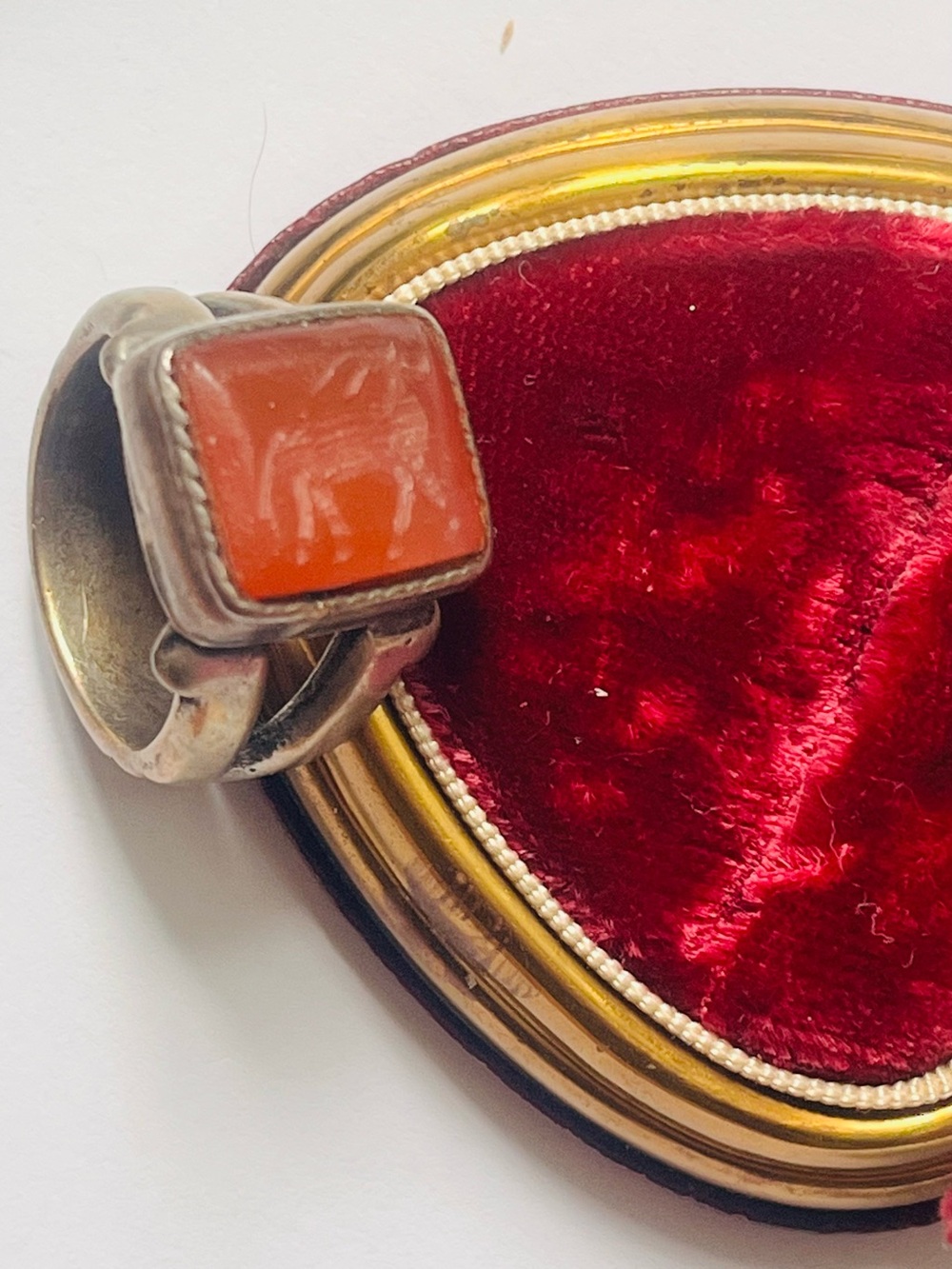 Sterling Silver Orange Carnelian Statement Ring